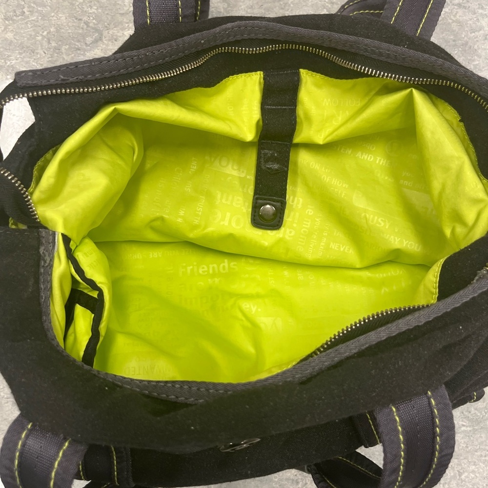 Lululemon Wool Tote Black Gray Green Big Gym Yoga Laptop Shoulder Bag. - Picture 12 of 13